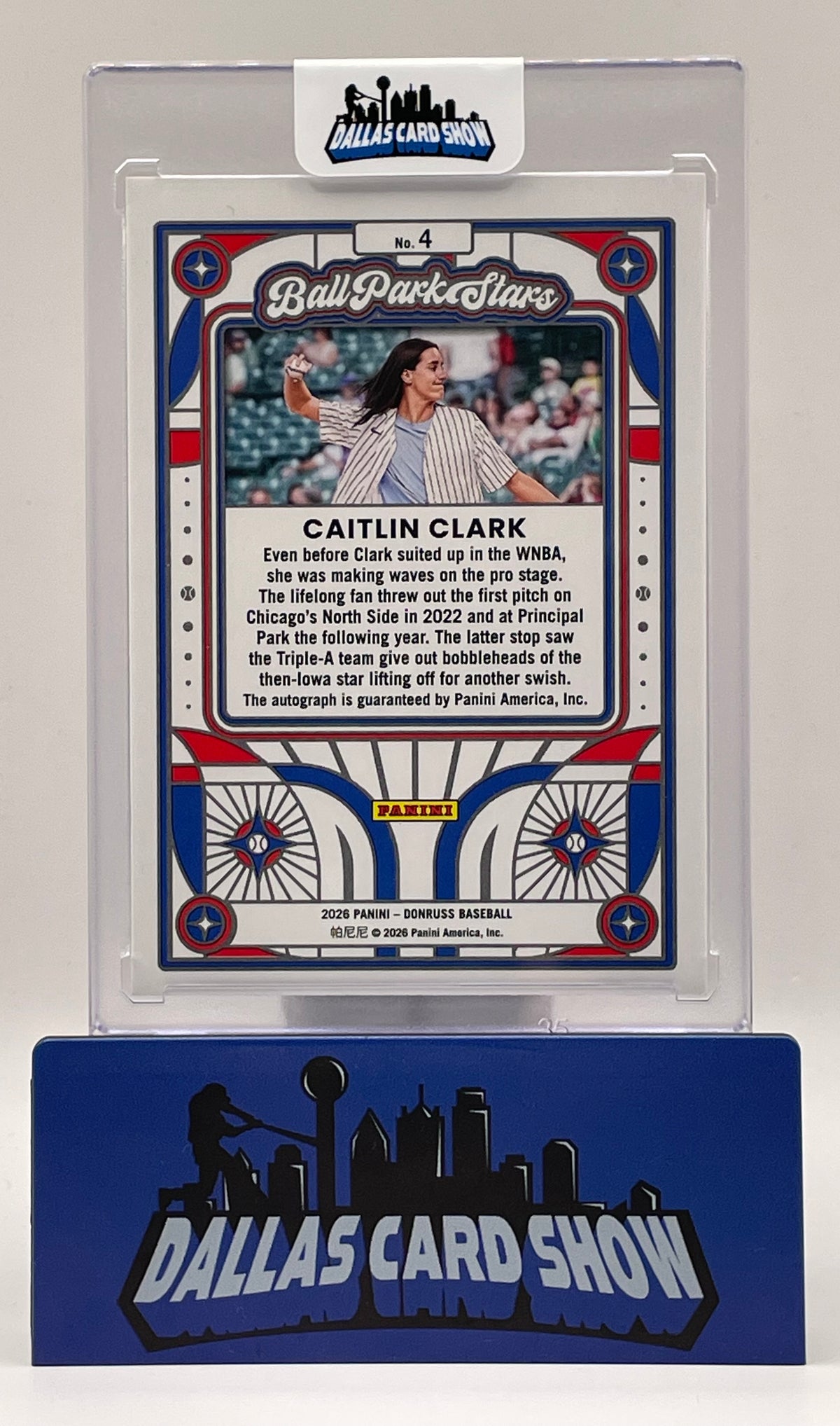 2026 Panini Donruss #4 Caitlin Clark Ball Park Stars Autograph