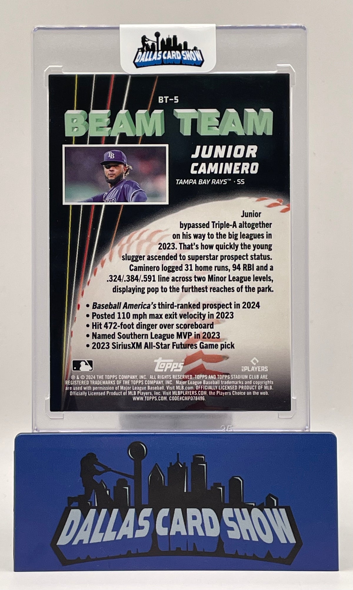 2024 Stadium Club #BT-5 Junior Caminero Rookie RC Beam Team