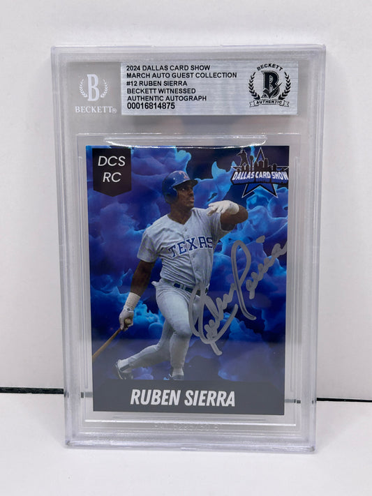 2024 Dallas Card Show Ruben Sierra #12 Beckett Witnessed Authentic Autograph (4875)