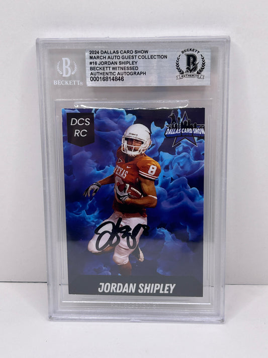 2024 Dallas Card Show Jordan Shipley #16 Beckett Witnessed Authentic Autograph (4846)