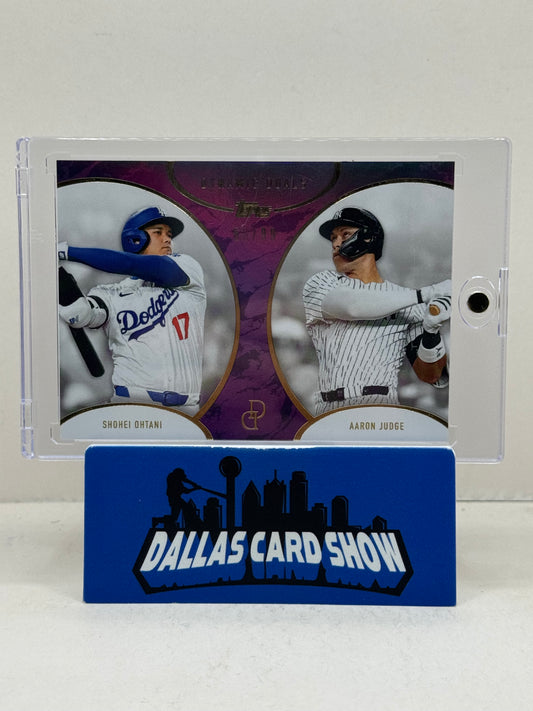 2025 Topps #24 Shohei Ohtani Aaron Judge Dynamic Duals Purple /99