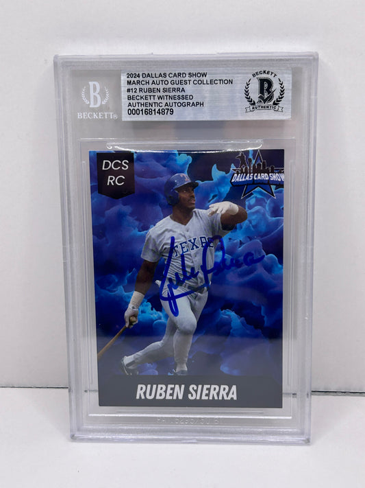 2024 Dallas Card Show Ruben Sierra #12 Beckett Witnessed Authentic Autograph (4879)