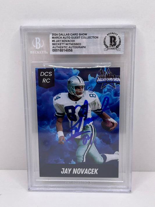 2024 Dallas Card Show Jay Novacek #5 Beckett Witnessed Authentic Autograph (4856)