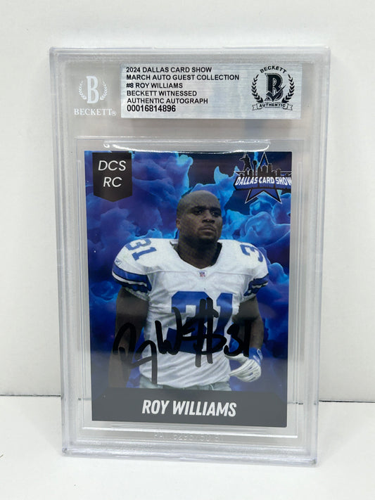 2024 Dallas Card Show Roy Williams #8 Beckett Witnessed Authentic Autograph (4896)