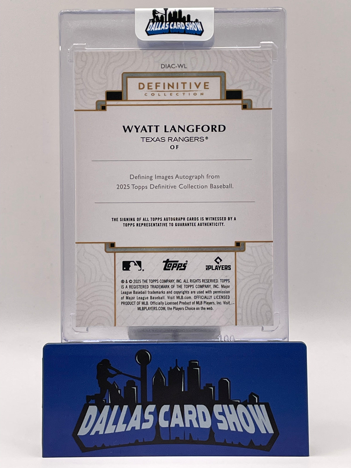 2025 Topps Definitive #DIAC-WL Wyatt Langford Defining Images Autograph /10