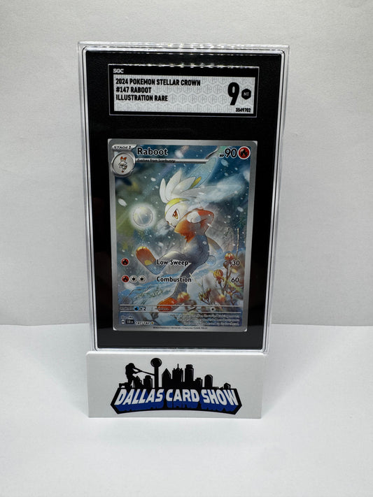 2024 Pokemon Stellar Crown Raboot Illustration Rare SGC 9