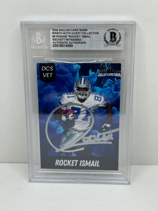 2024 Dallas Card Show Raghib "Rocket" Ismail #9 Beckett Witnessed Authentic Autograph (4888)