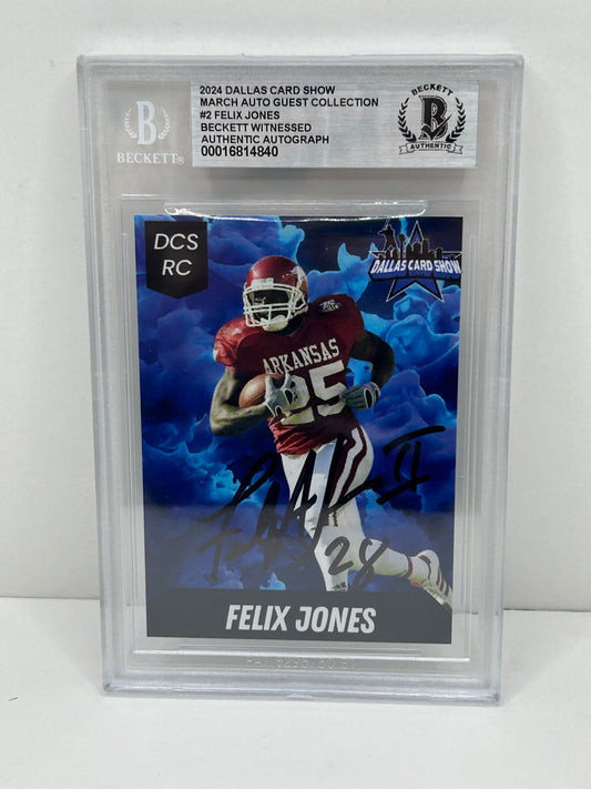 2024 Dallas Card Show Felix Jones #2 Beckett Witnessed Authentic Autograph (4840)