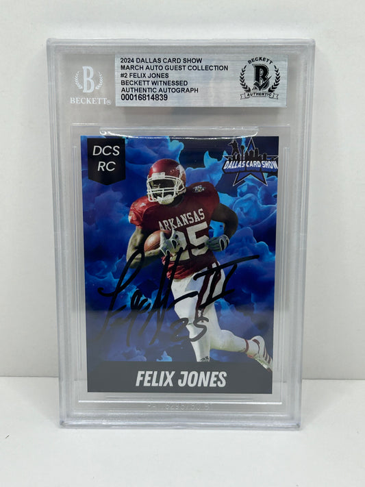 2024 Dallas Card Show Felix Jones #2 Beckett Witnessed Authentic Autograph (4839)