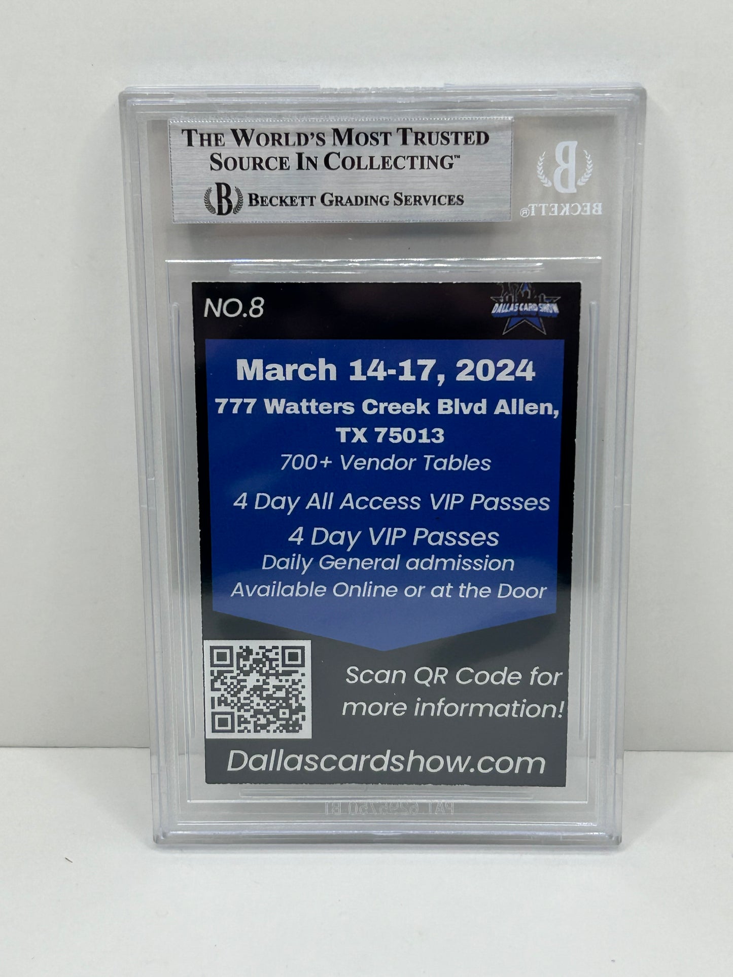2024 Dallas Card Show Roy Williams #8 Beckett Witnessed Authentic Autograph (4892)