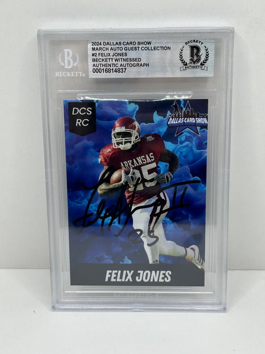 2024 Dallas Card Show Felix Jones #2 Beckett Witnessed Authentic Autograph (4837)