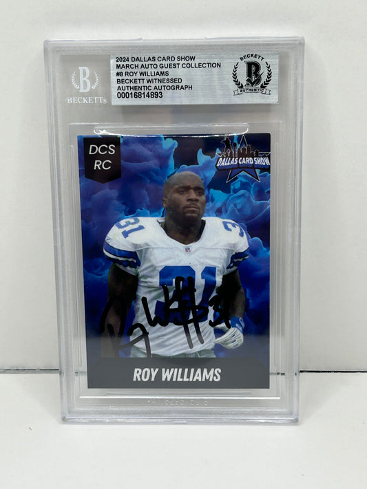2024 Dallas Card Show Roy Williams #8 Beckett Witnessed Authentic Autograph (4893)