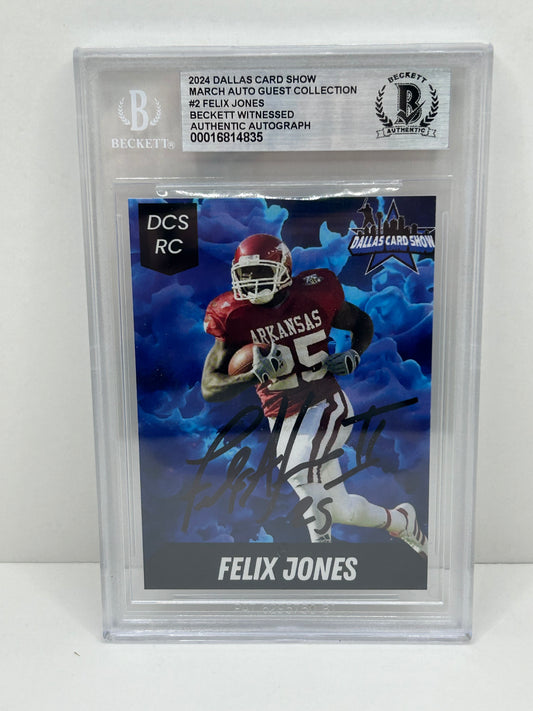 2024 Dallas Card Show Felix Jones #2 Beckett Witnessed Authentic Autograph (4835)