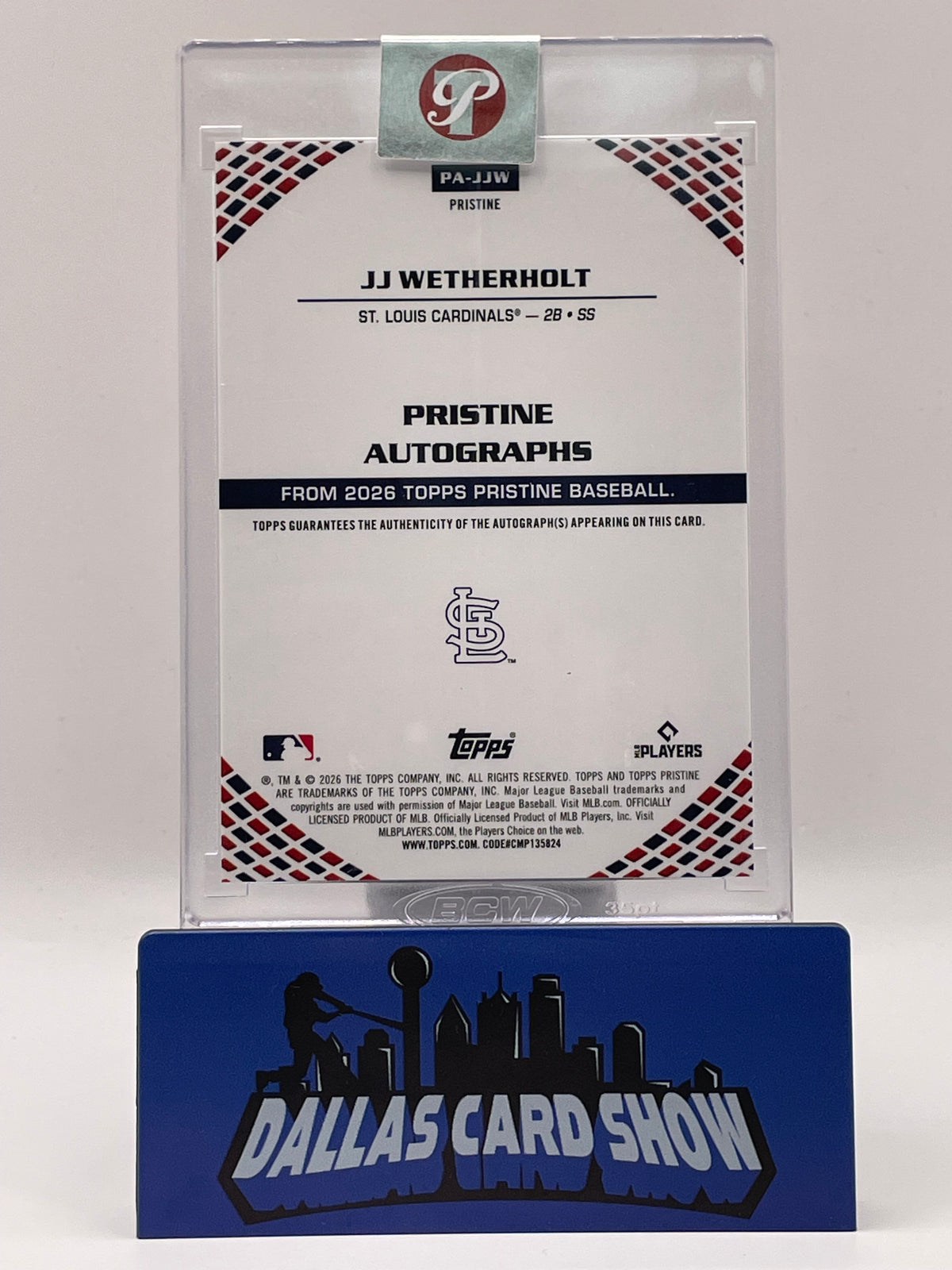 2026 Topps Pristine #PA-JJW JJ Wetherholt Pristine Autographs