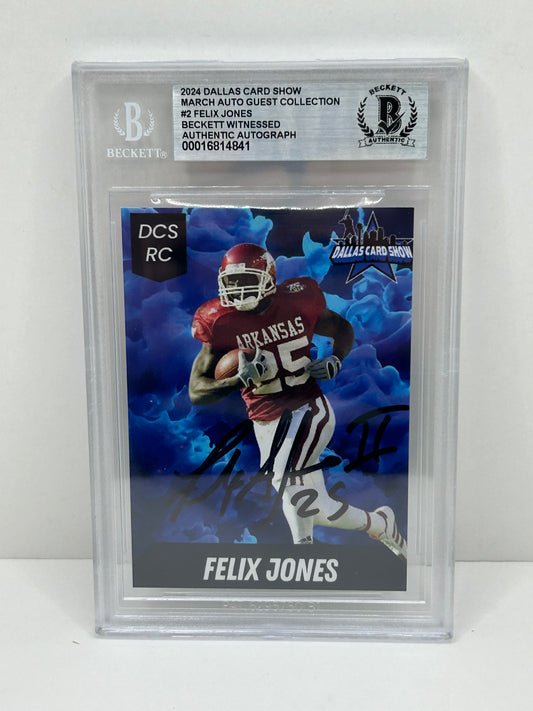 2024 Dallas Card Show Felix Jones #2 Beckett Witnessed Authentic Autograph (4841)