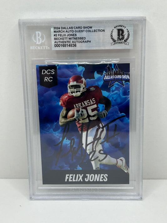 2024 Dallas Card Show Felix Jones #2 Beckett Witnessed Authentic Autograph (4836)