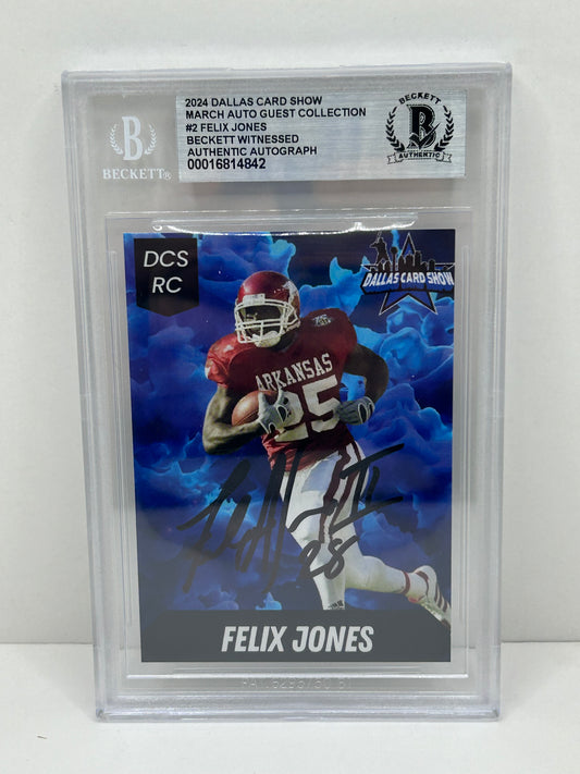 2024 Dallas Card Show Felix Jones #2 Beckett Witnessed Authentic Autograph (4842)