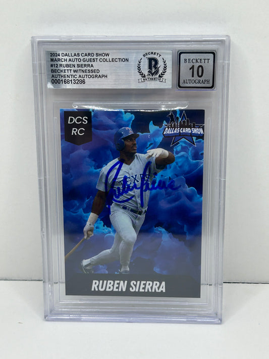 2024 Dallas Card Show Ruben Sierra #12 Beckett Witnessed 10 Auto (3286)
