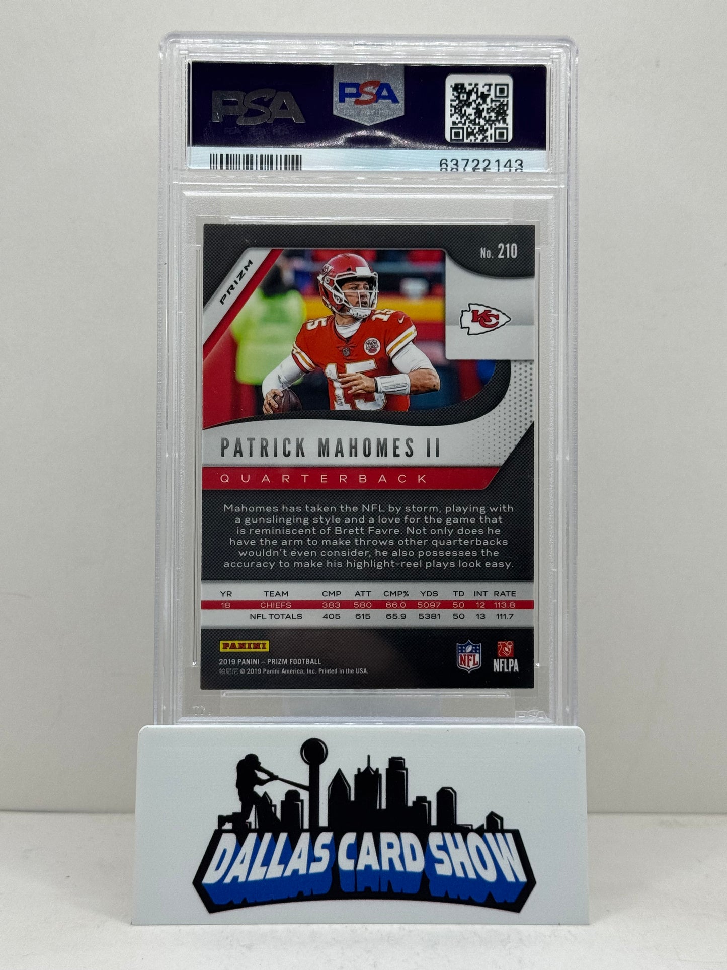 2019 Panini Prizm #210 Patrick Mahomes ll Green Prizm PSA 10
