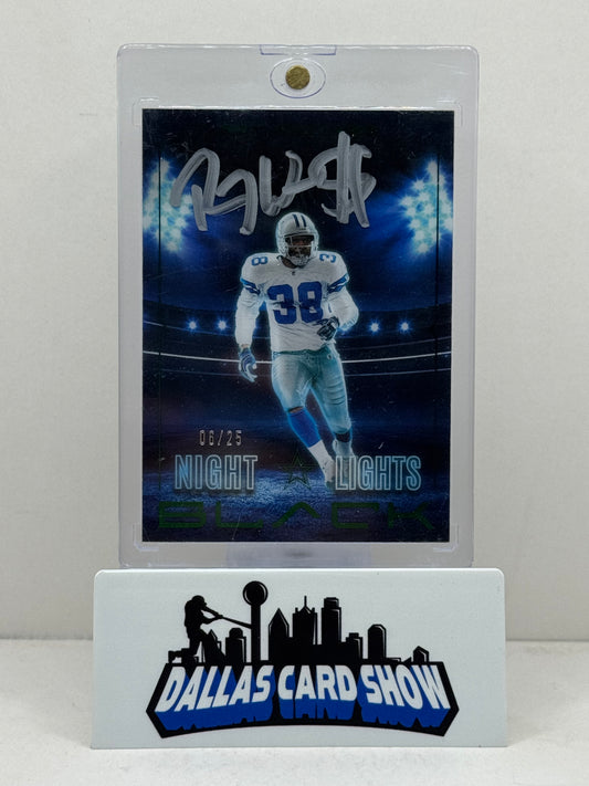 2024 Panini Black #NLS-RWS Roy Williams Emerald Night Lights Autograph /25