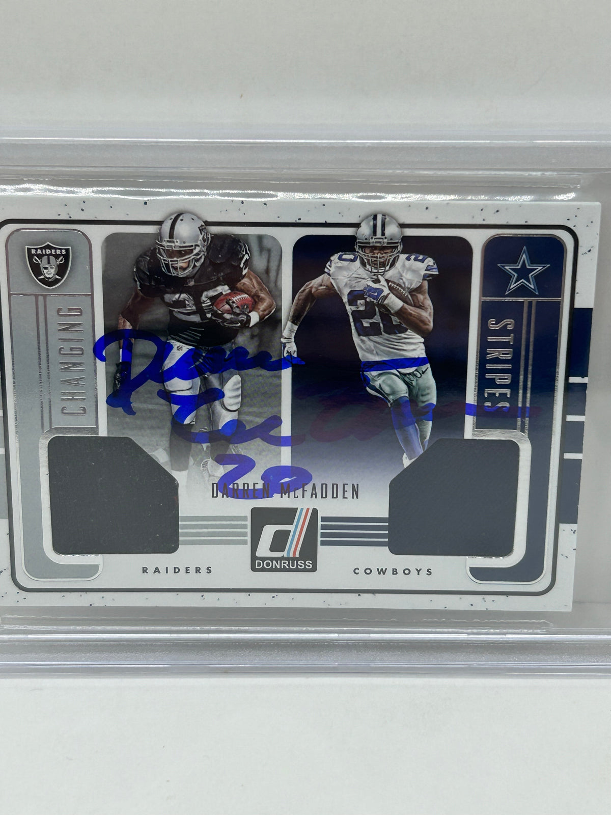2016 Donruss Darren Mcfadden #4 Changing Stripes Jerseys Auto Beckett 10