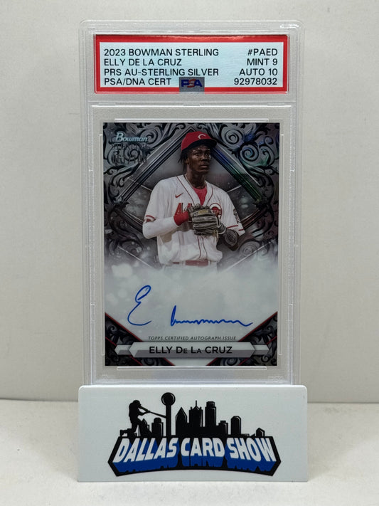2023 Bowman Sterling #PA-ED Elly De La Cruz Sterling Silver Autograph /100 PSA 9 Auto 10