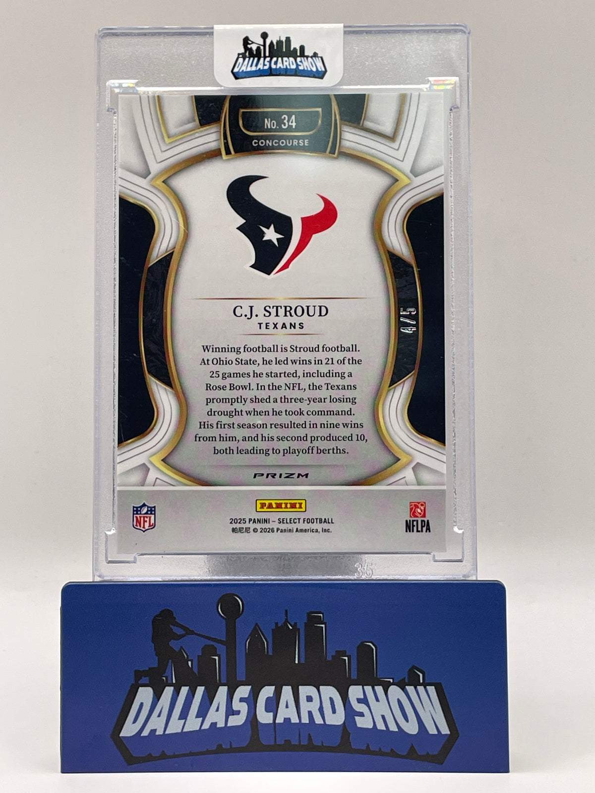 2025 Panini Select #34 CJ Stroud Green Flash /5