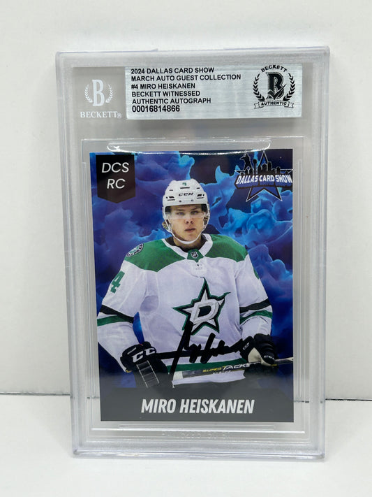 2024 Dallas Card Show Miro Heiskanen Autograph #4 Beckett Witnessed