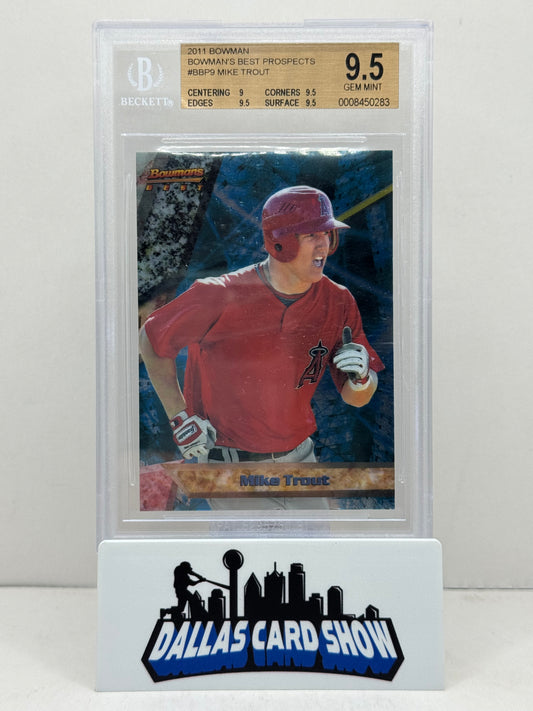 2011 Bowman Bowman's Best Prospects Mike Trout Rookie #BBP9 (RC) BGS 9.5