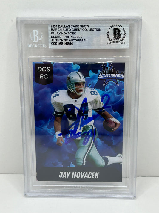 2024 Dallas Card Show Jay Novacek #5 Beckett Witnessed Authentic Autograph (4854)