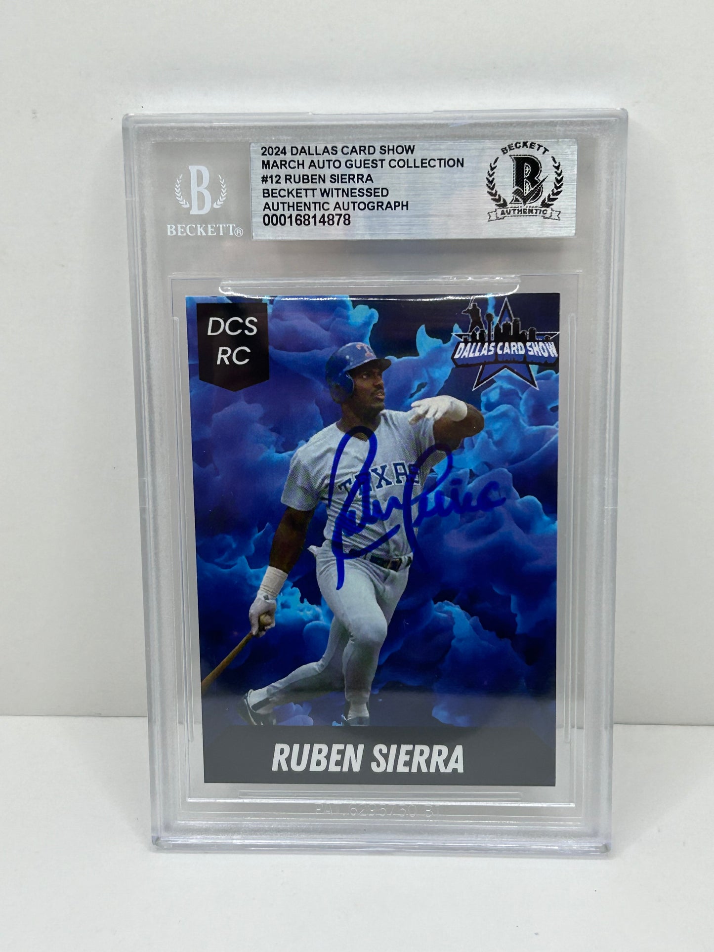 2024 Dallas Card Show Ruben Sierra #12 Beckett Witnessed Authentic Autograph (4878)
