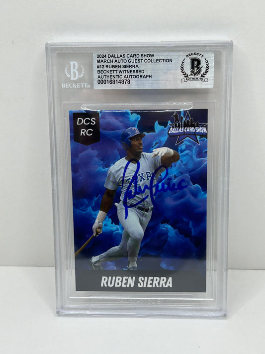 2024 Dallas Card Show Ruben Sierra #12 Beckett Witnessed Authentic Autograph (4878)