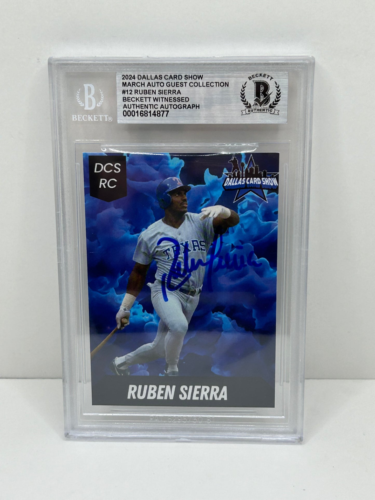 2024 Dallas Card Show Ruben Sierra #12 Beckett Witnessed Authentic Autograph (4877)