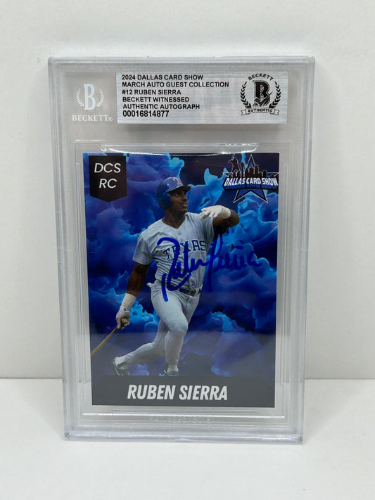 2024 Dallas Card Show Ruben Sierra #12 Beckett Witnessed Authentic Autograph (4877)