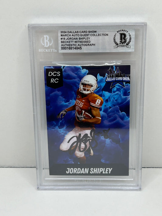 2024 Dallas Card Show Jordan Shipley #16 Beckett Witnessed Authentic Autograph (4845)