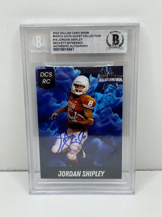 2024 Dallas Card Show Jordan Shipley #16 Beckett Witnessed Authentic Autograph (4847)