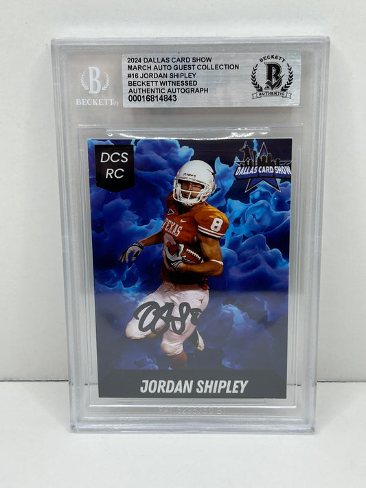 2024 Dallas Card Show Jordan Shipley #16 Beckett Witnessed Authentic Autograph (4843)