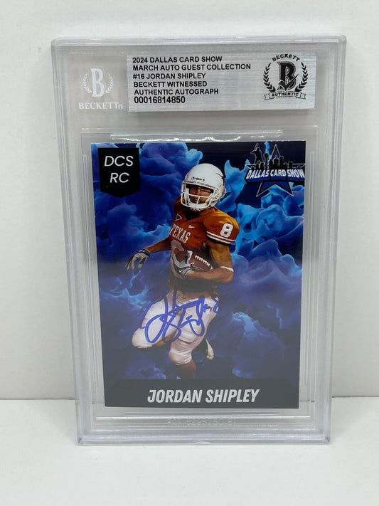 2024 Dallas Card Show Jordan Shipley #16 Beckett Witnessed Authentic Autograph (4850)
