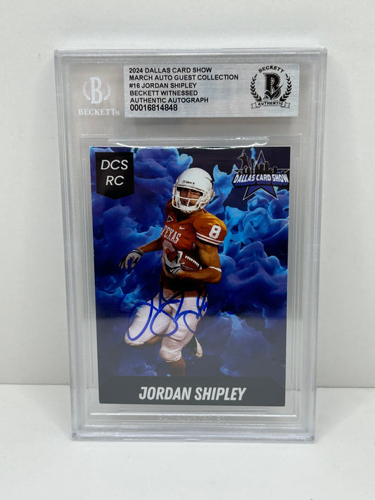 2024 Dallas Card Show Jordan Shipley #16 Beckett Witnessed Authentic Autograph (4848)