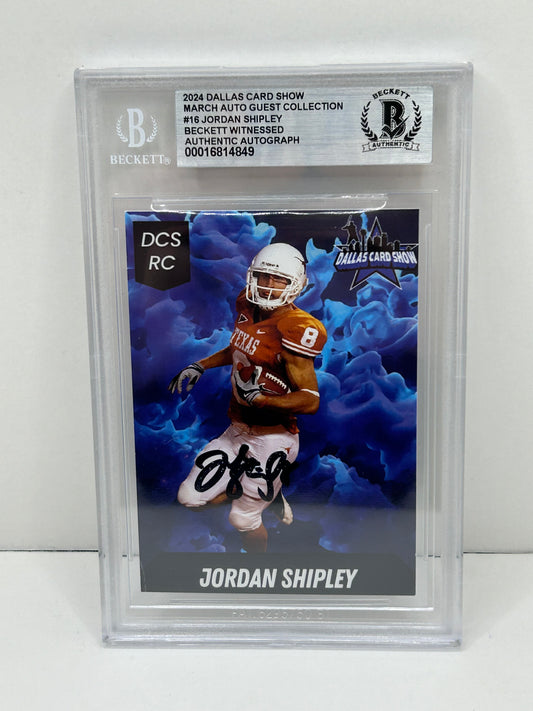 2024 Dallas Card Show Jordan Shipley #16 Beckett Witnessed Authentic Autograph (4849)