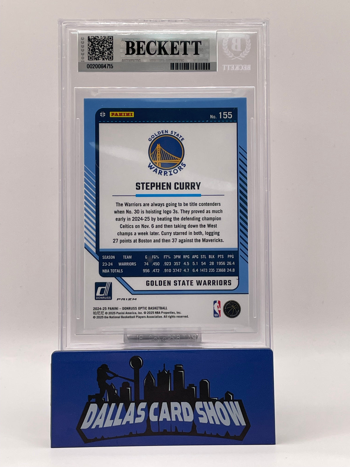 2024-25 Panini Donruss Optic #155 Stephen Curry Hyper Pink BGS 9