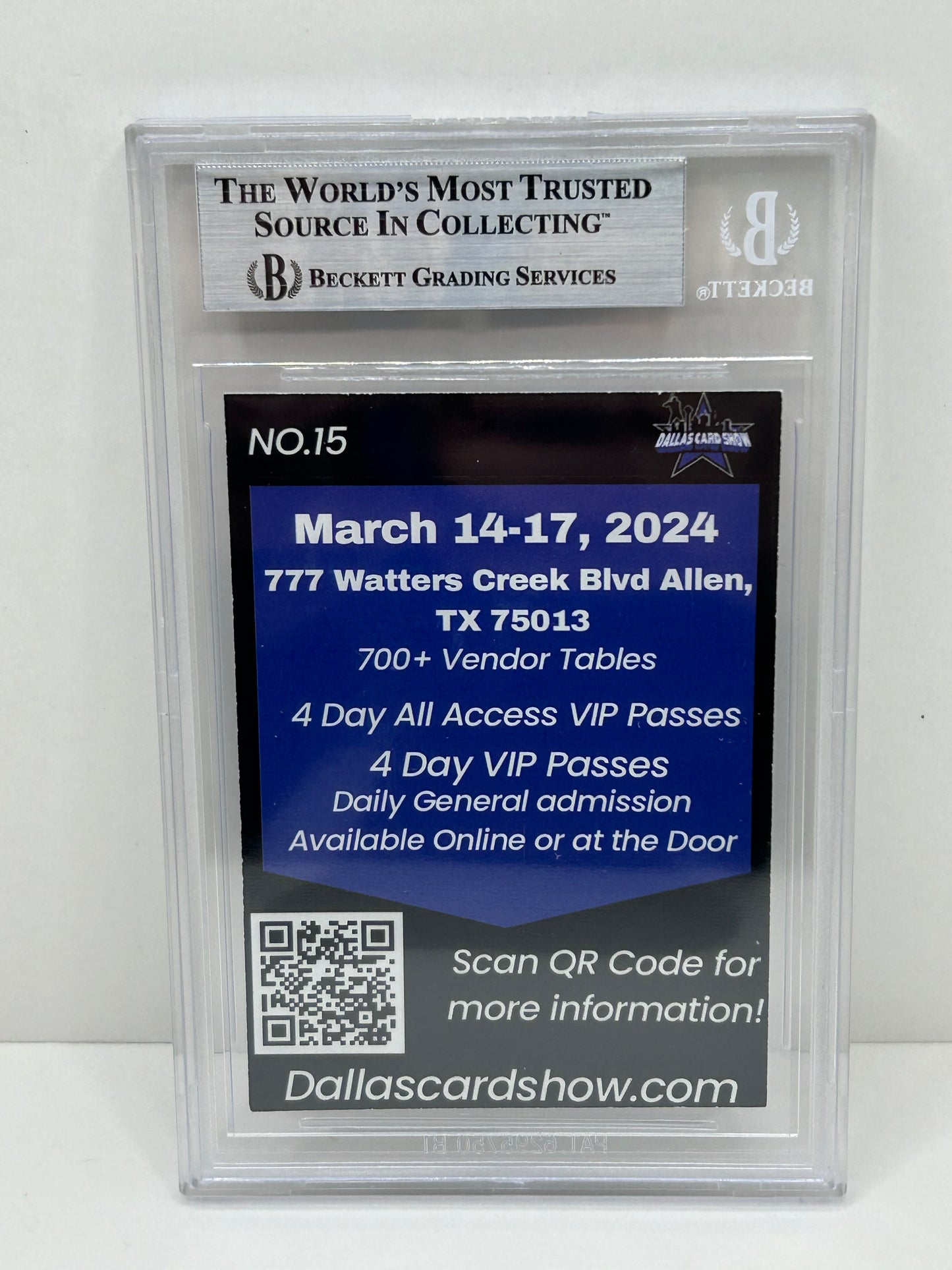 2024 Dallas Card Show Colt McCoy #15 Beckett Witnessed Authentic Autograph (4862)