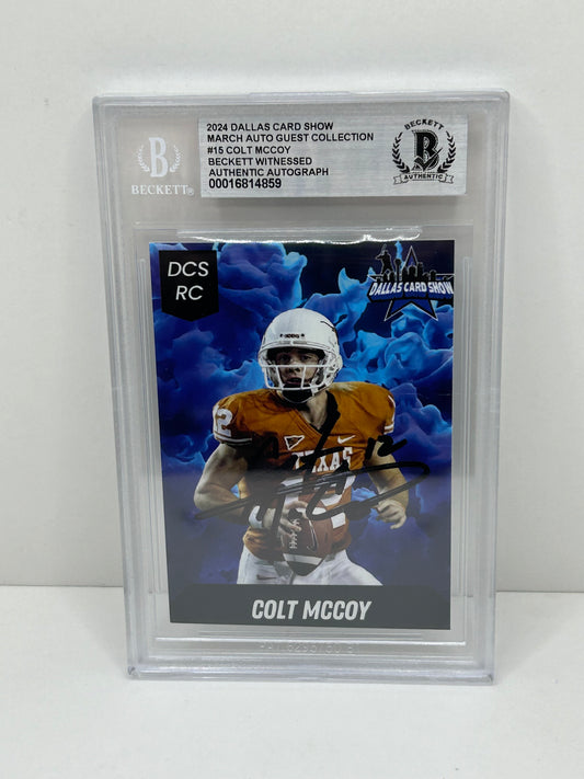 2024 Dallas Card Show Colt McCoy #15 Beckett Witnessed Authentic Autograph (4859)