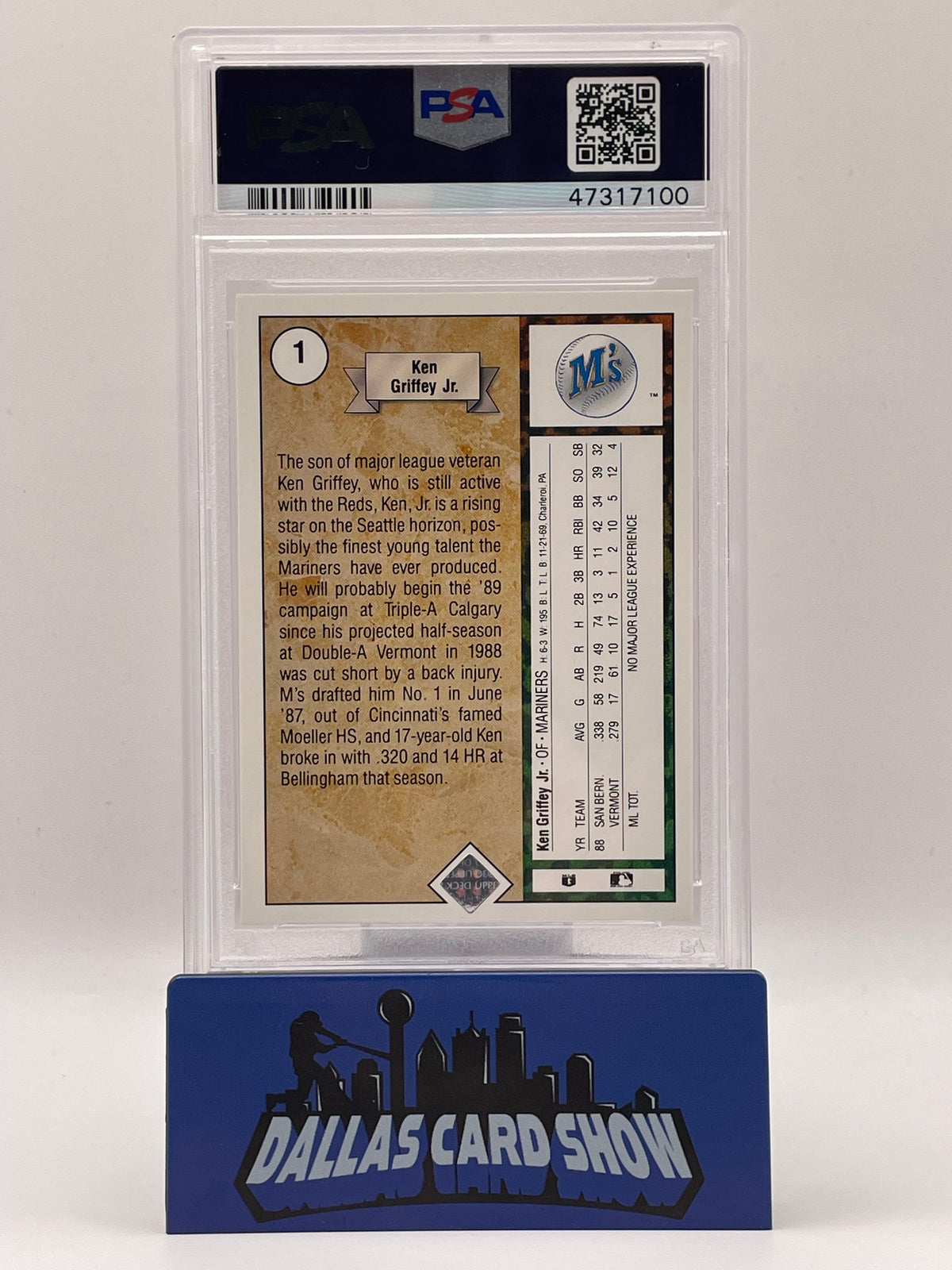 1989 Upper Deck #1 Ken Griffey Jr. Star Rookie RC PSA 9