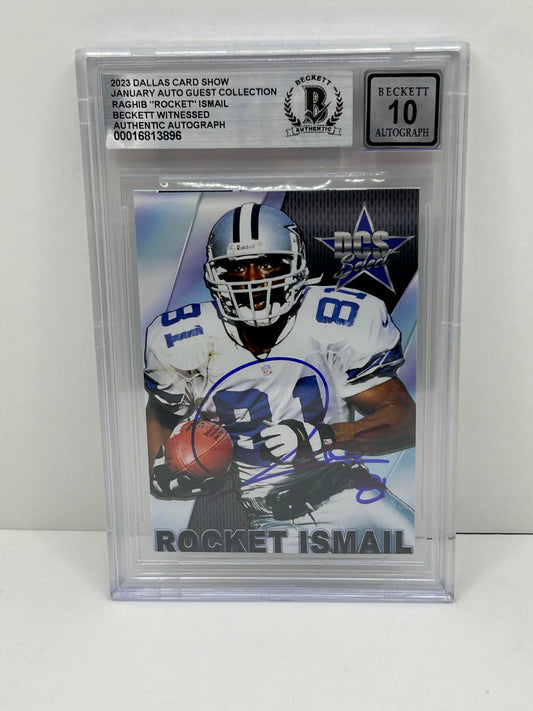 2023 Dallas Card Show Raghib "Rocket" Ismail January Guest Collection Beckett 10 (3896)
