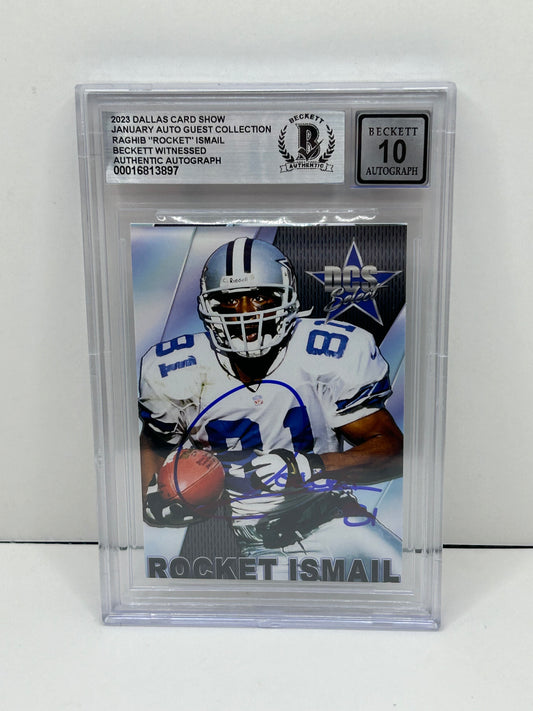 2023 Dallas Card Show Raghib "Rocket" Ismail January Guest Collection Beckett 10 (3897)