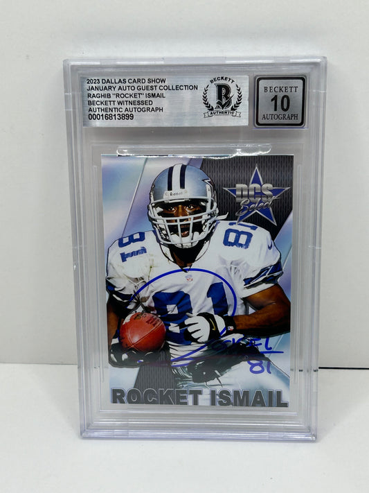 2023 Dallas Card Show Raghib "Rocket" Ismail January Guest Collection Beckett 10 (3899)