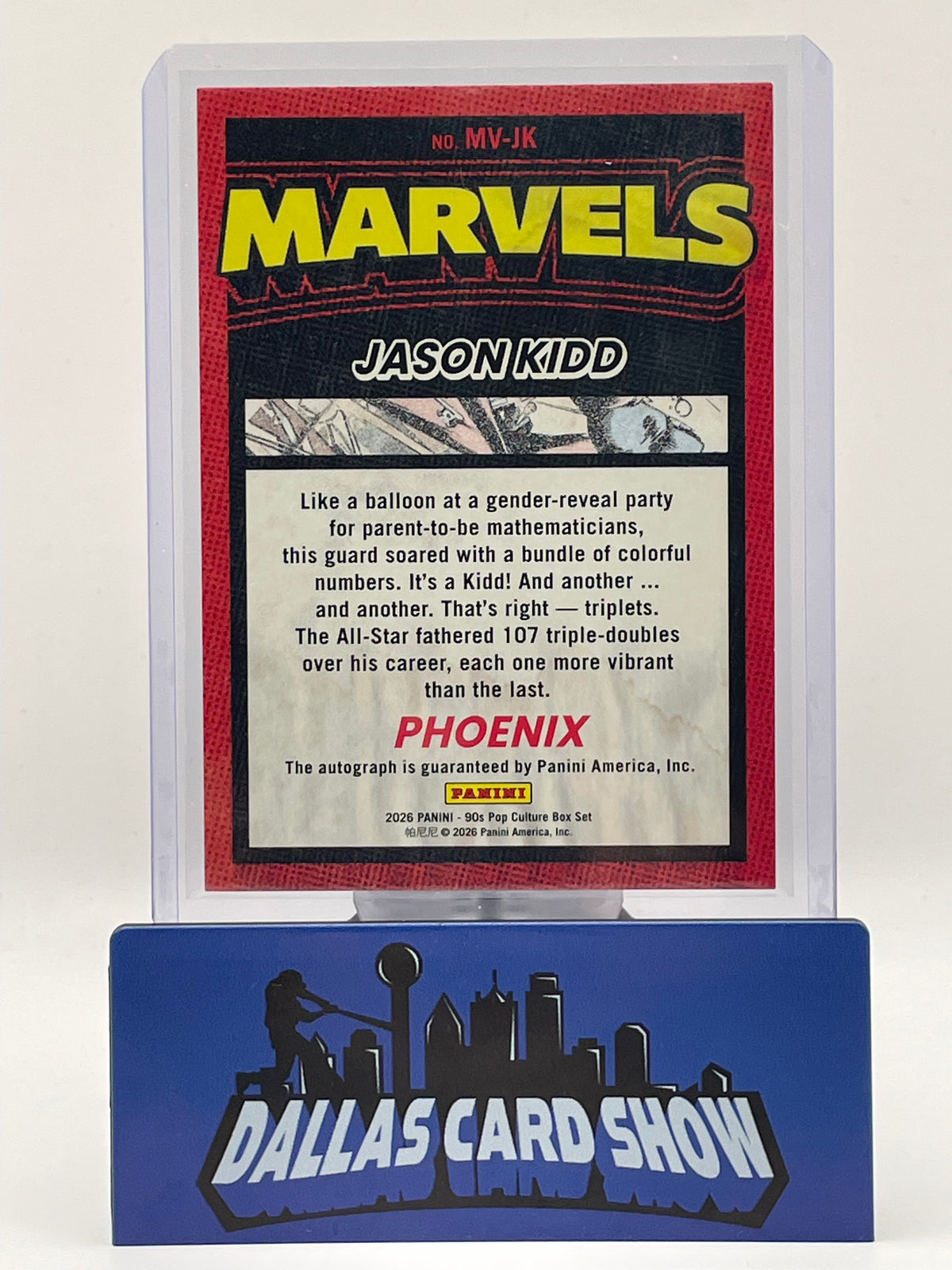 2026 Panini 90's Pop Culture #MV-Jk Jason Kidd Gold Marvels Autograph /10
