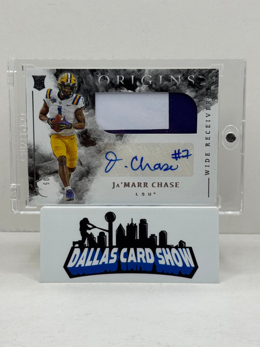 2021 Chronicles Origins Draft Picks #OJ-JMC Ja'Marr Chase Rookie Jersey Autograph /99