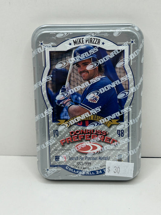 1998 Donruss Preferred Mike Piazza Tin #553/999 5 Cards Per Tin